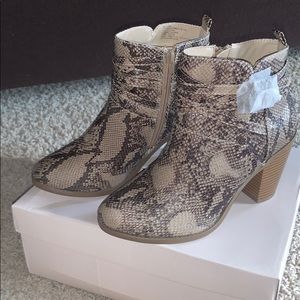 Brand new Snake skin booties